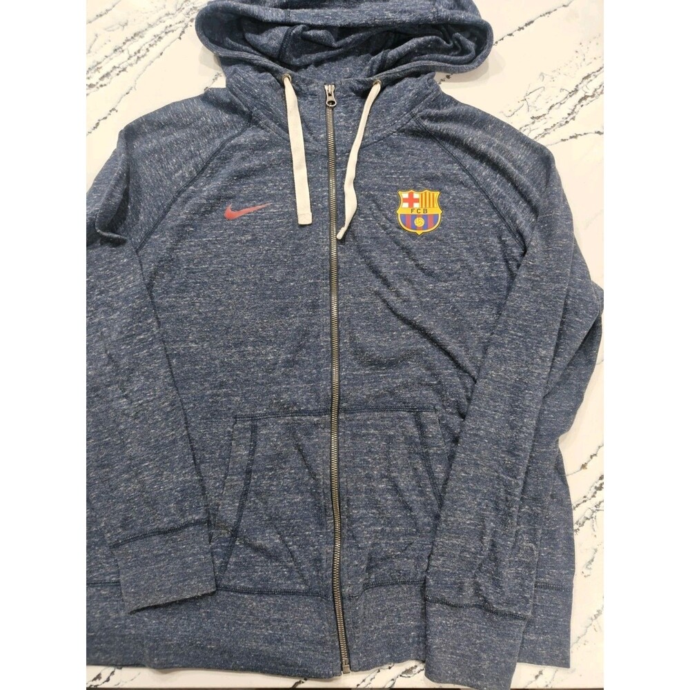 Nike Women's FC Barcelona Vintage Hoodie XL Navy Blue Zip